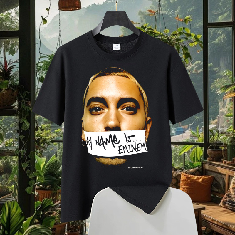 HOT  Fashion custom Tshirt Oversized Eminem Male rapper Kaos