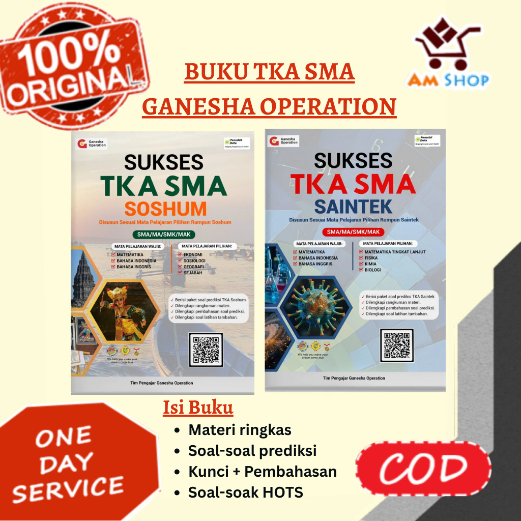(Futtura) BUKU TKA SD SMP SMA GANESHA OPERATION - SUKSES TKA SMA SAINTEK - SUKSES TKA SMA SOSHUM - S