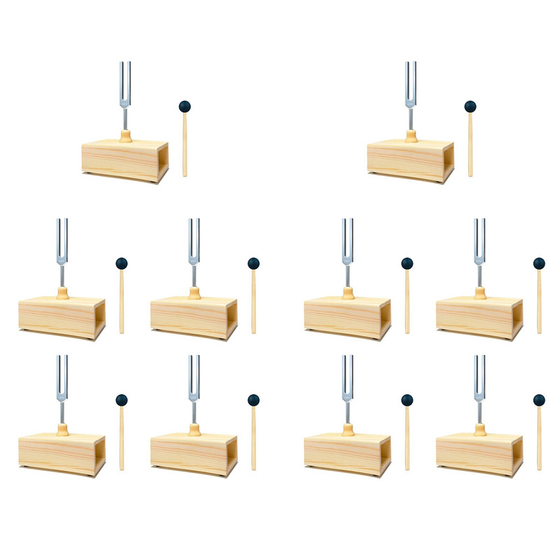 ABHT10X 528Hz Tuning Fork With Resonance Box, Aluminum Alloy, Wooden Speaker, Perfect For SPA Aromat