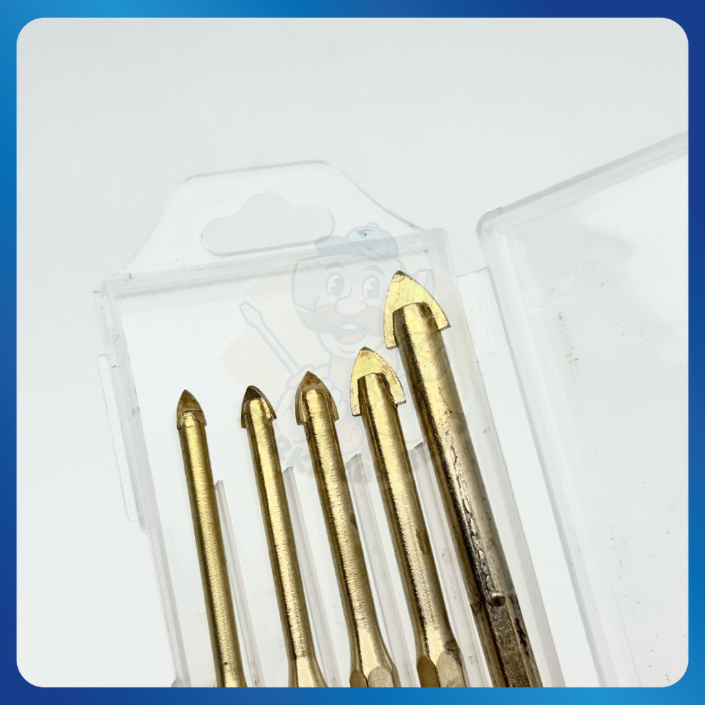 SET 5PCS MATA BOR TOMBAK - Untuk Tembok, Keramik, Granit, Batu Bata, Kaca - Perkakas Bejo