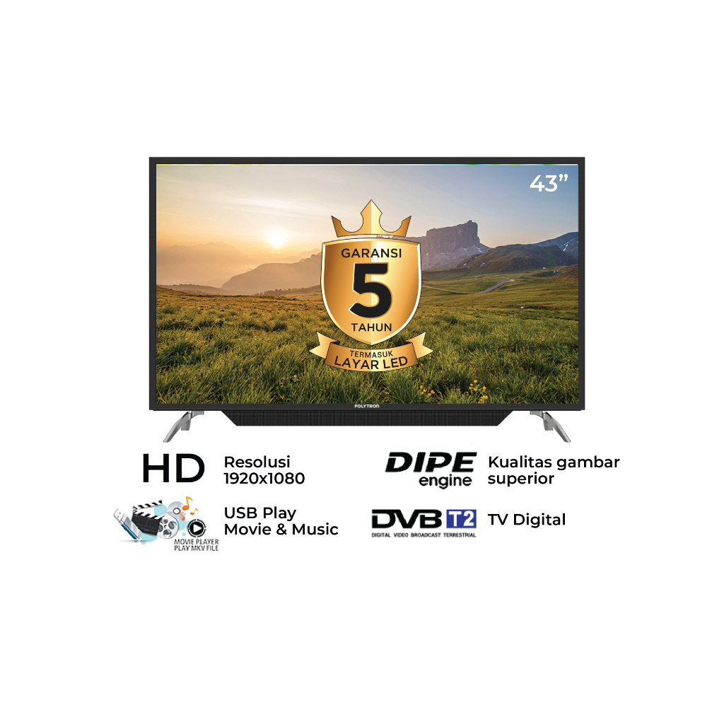 TV LED Polytron PLD43V1553 / 43 Inch / TV Digital