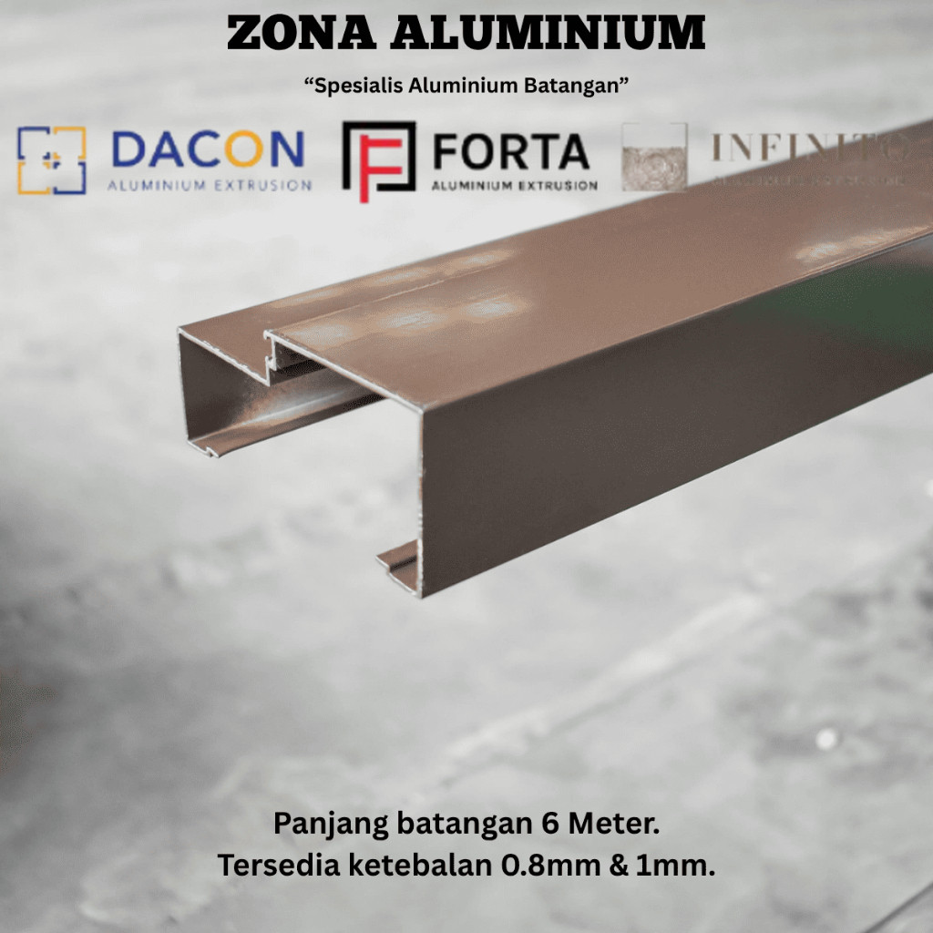 DACON FORTA INFINITO Aluminium Batangan 2030 Kusen Pintu 4 Inch