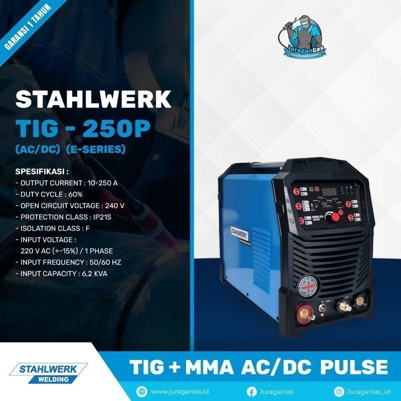 PROMO STAHLWERK AC/DC TIG Pulse - 250E P | MESIN LAS TIG + MMA AC/DC Pulse