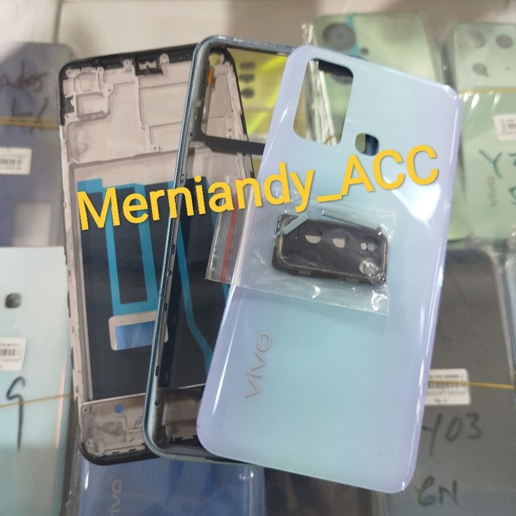 Vivo Y50 / Y30 / Y30i Cessing Casing housing fullset midle Lcd Backdoor + Bazzel + Frame tulang teng