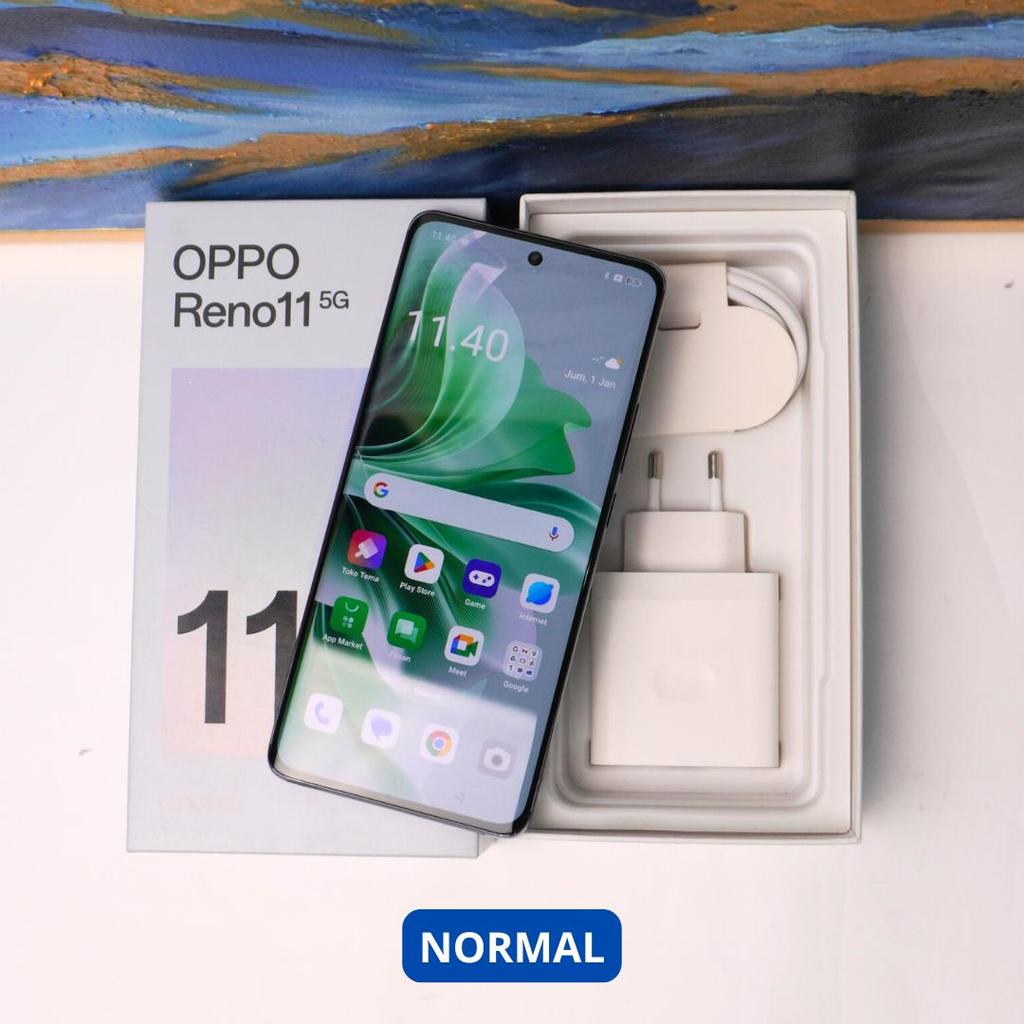 OPPO RENO 11 8/256 GB (5G) HP SECOND ORIGINAL SINAR MUTIARA CELL