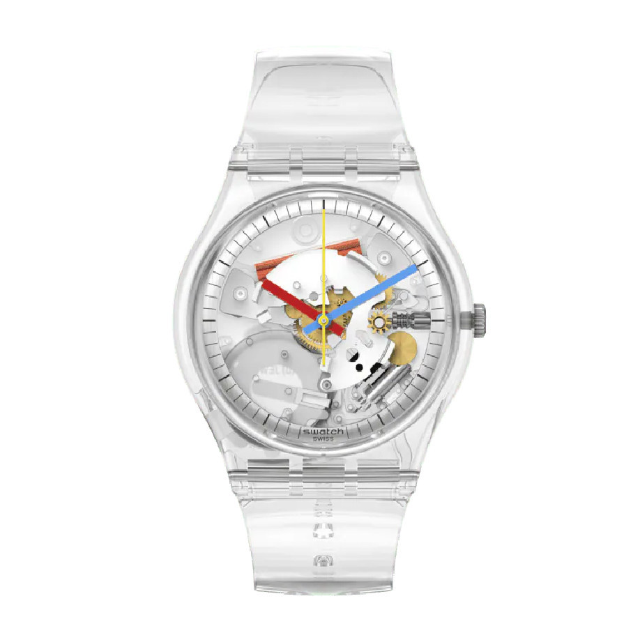 Promo Original jam Swatch Clearly Transparan 34mm dan 41mm Jam Tangan Unisex SO29K100-S06 SO28K100-S