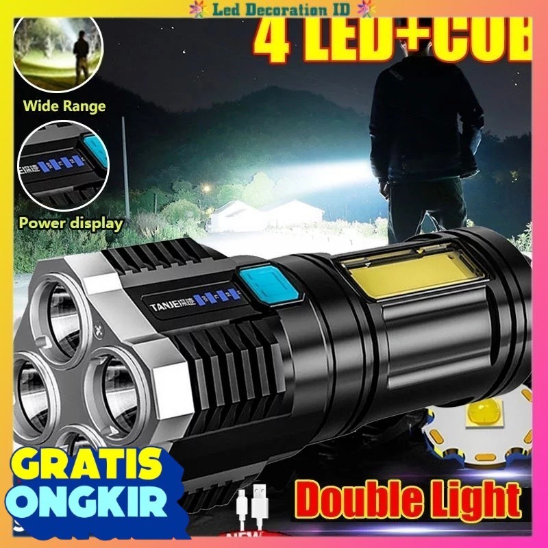 SENTER LED 4 MATA 48W + 20W / SENTER LED CHARGEABLE / SENTER CAS LED