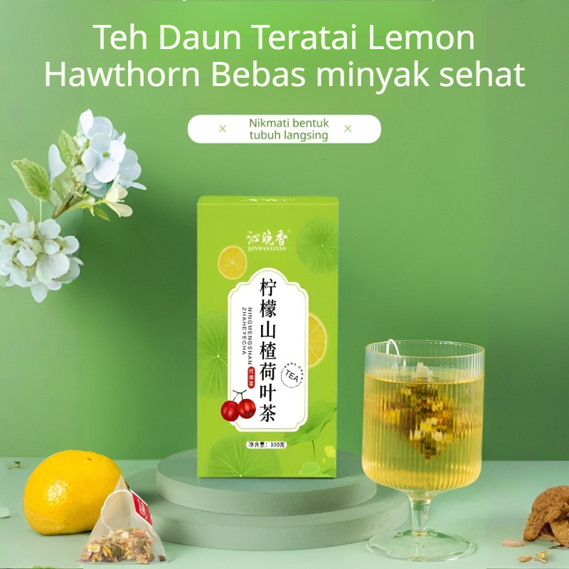 YH- Pelangsing Alami Teh Detox Lemon Hawthorn Daun Teratai | Membakar Lemak Perut Buncit / Kontrol B