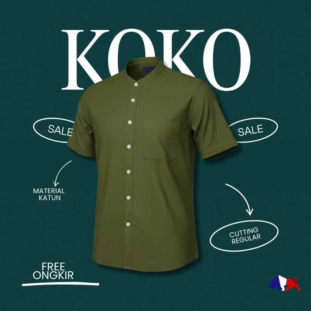 RICARDO baju koko polos lengan pendek HIJAU 32599