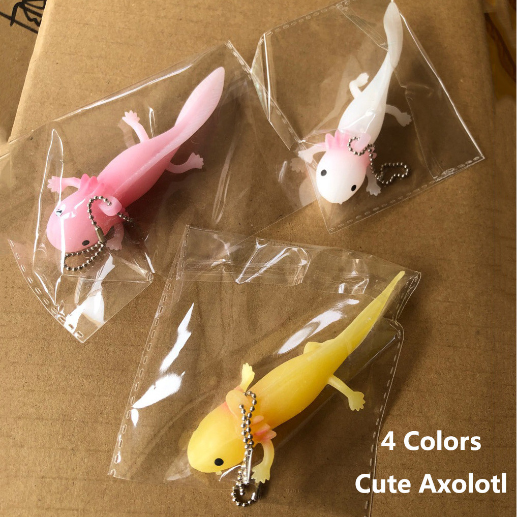 Axolotl Keychain Kawaii Newt Salamander Baby Fish Kneading Toy Decompression Squeezing Bag Mobile Ph