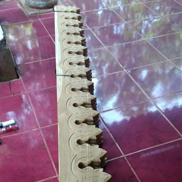 Lisplang/Resplang Rintik Kayu Jati (Berat Asli) LP3