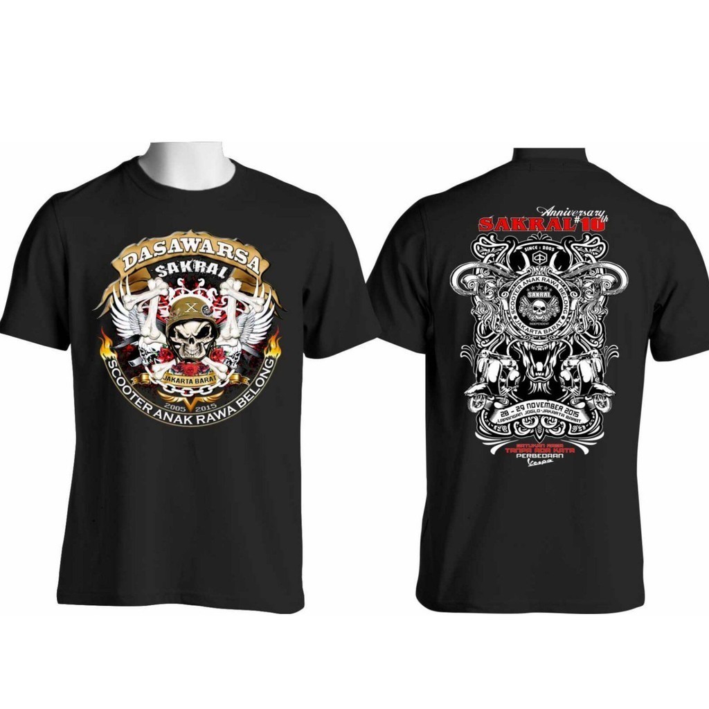 OT62 KAOS EVENT VESPA BAJU VESPA ANIVERSARY SAKRAL BONUS STIKER ACARA