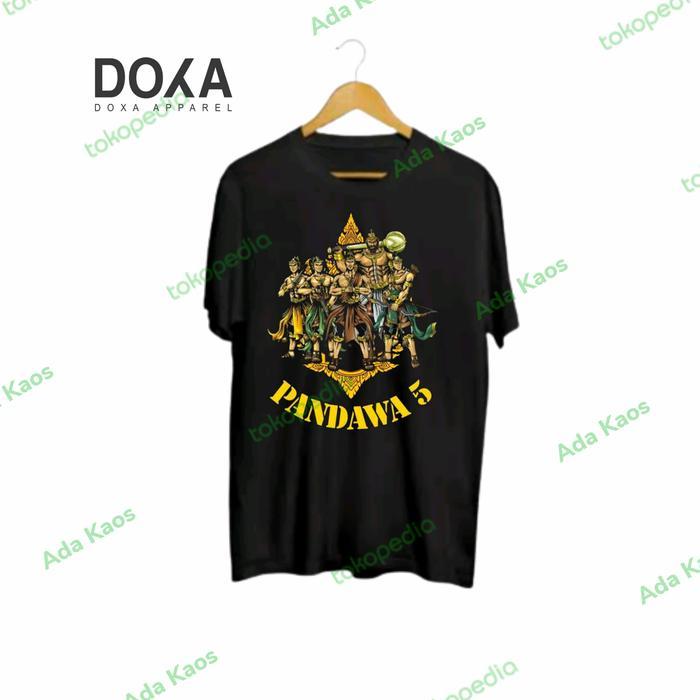 (COD) kaos wayang,kaos pandawa 5 01 Doxa apparel - Hitam, S