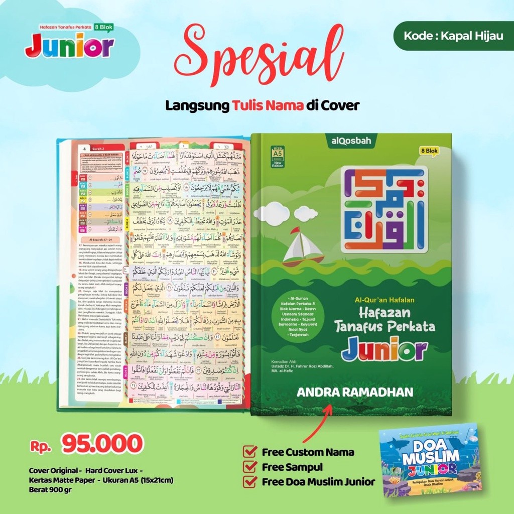 Al Quran Custom Nama Hafazan Junior Perkata Tanafus