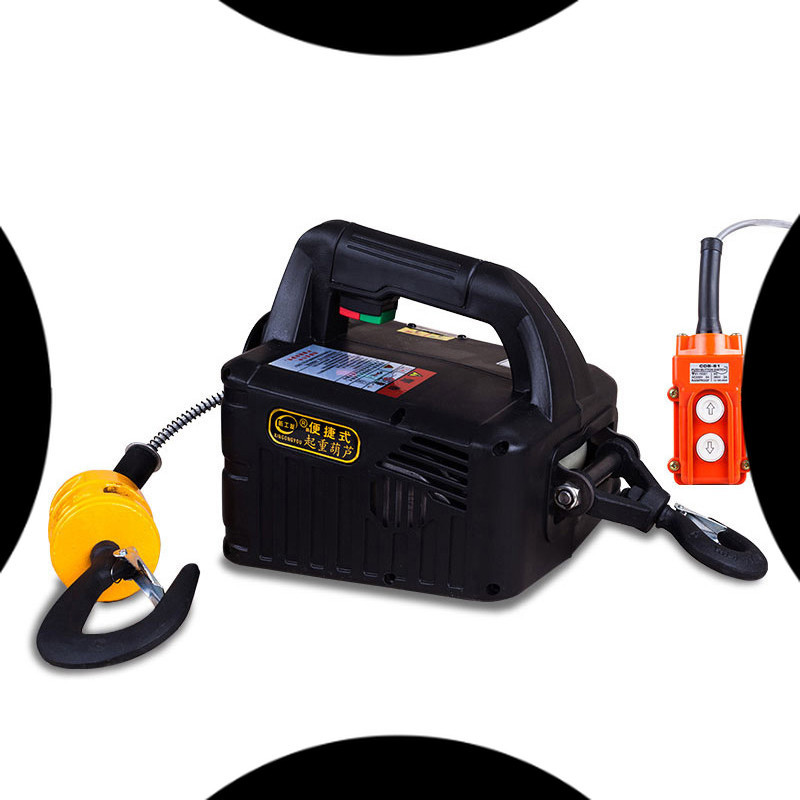 SALE  Portable Electric Hoist Household Portable Crane Hand Winch Pull Block Wire Rope Hoist 220V 10