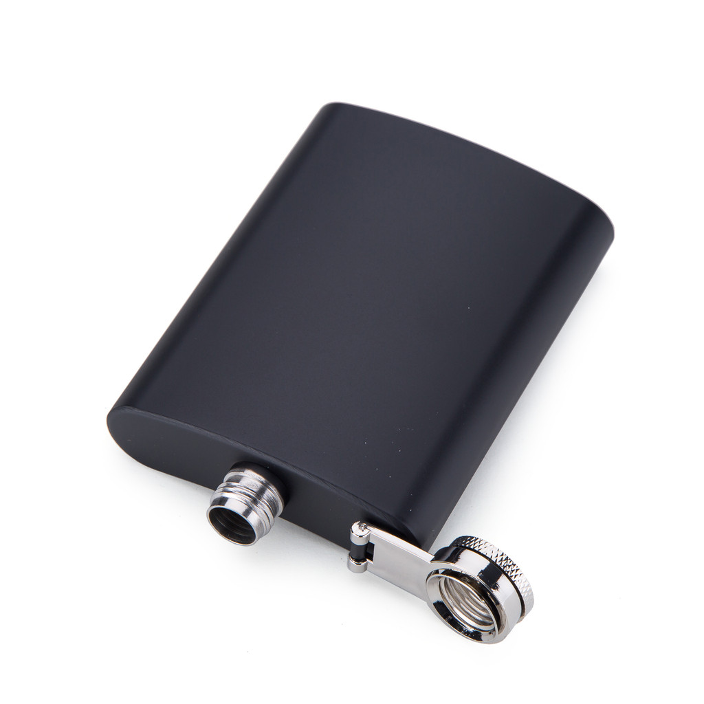 50pcs Matt BLACK  color 6oz stainless steel  hip flask , Flask can be  laser engraved ,18/ stainless