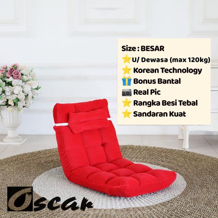 gede berkah shop kursi lesehan, kursi lantai, sofa lipat, sofa lesehan, sofa mini - Merah, 18M