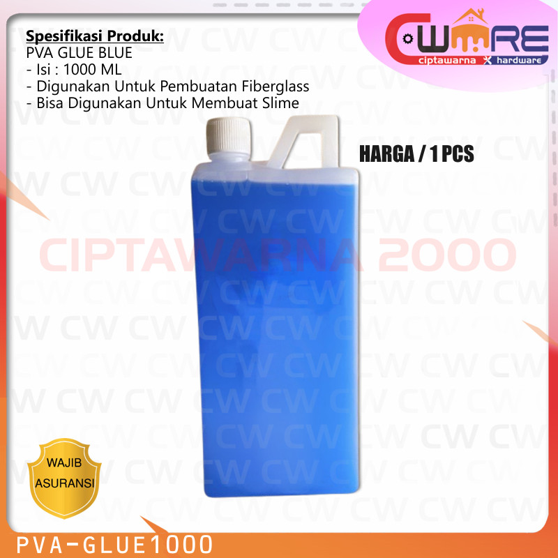 Pva Glue Blue - Lem Pva Fiberglass Slime - Anti Lengket 500 Gram - CWK