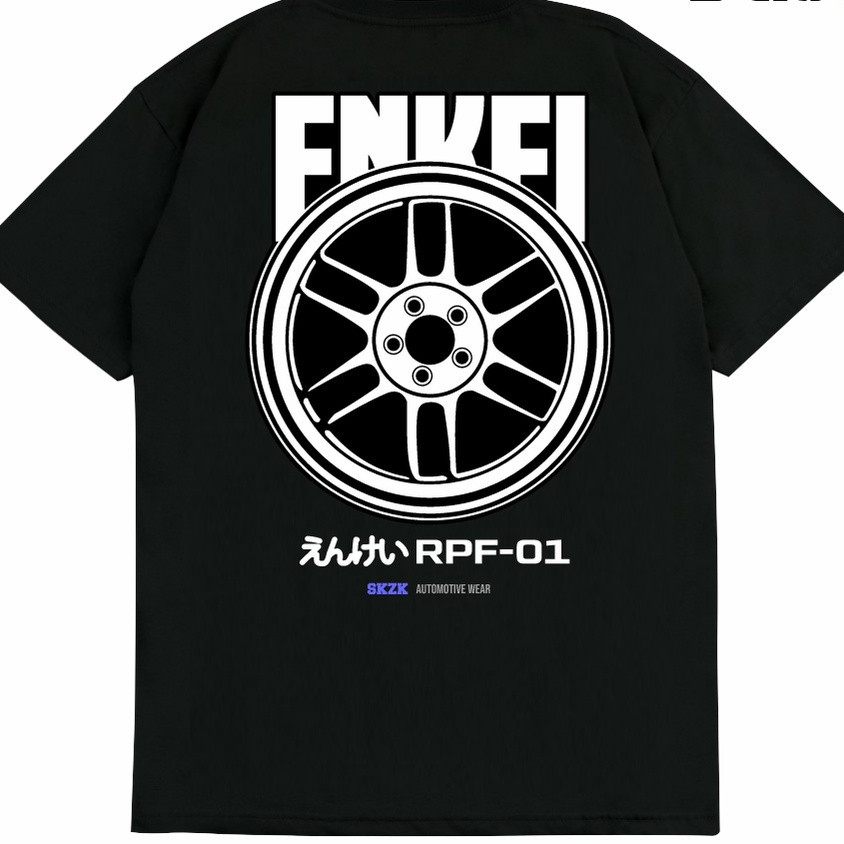 SAKAZUKI Kaos Baju Distro Unisex Gambar Mobil VELG PELEK ENKEI RPF01 Otomotif Original JDM LBWK