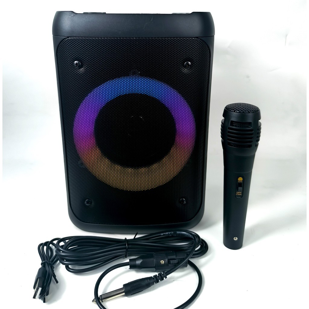 Speaker Bluetooth Mic Karaoke Super Bass 4 inci Garansi Resmi Fleco 410LD TWS Speker Aktif Salon Blu