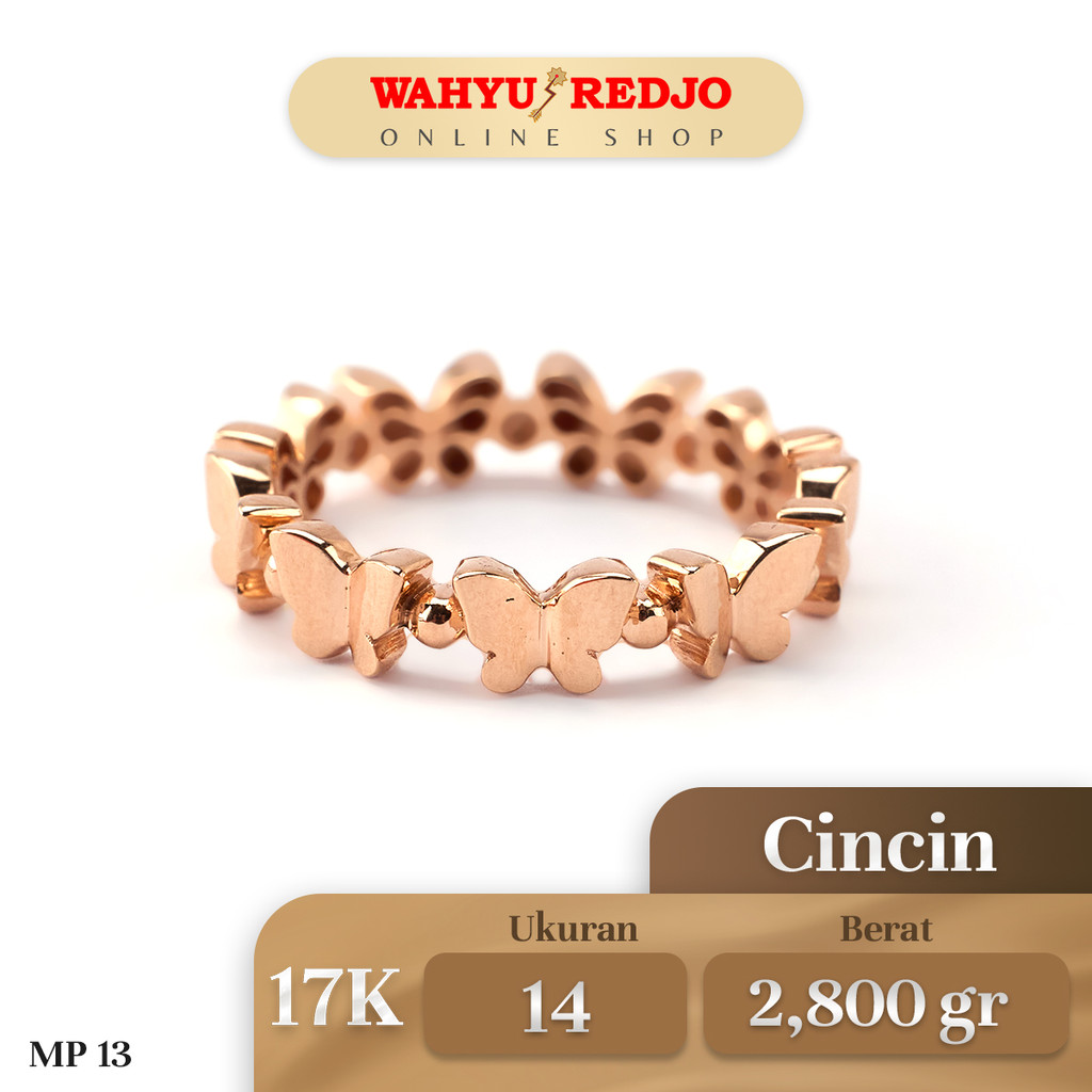 Cincin Emas Rose Gold Kadar 17K Wahyu Redjo CC-17K-29403053-PMR