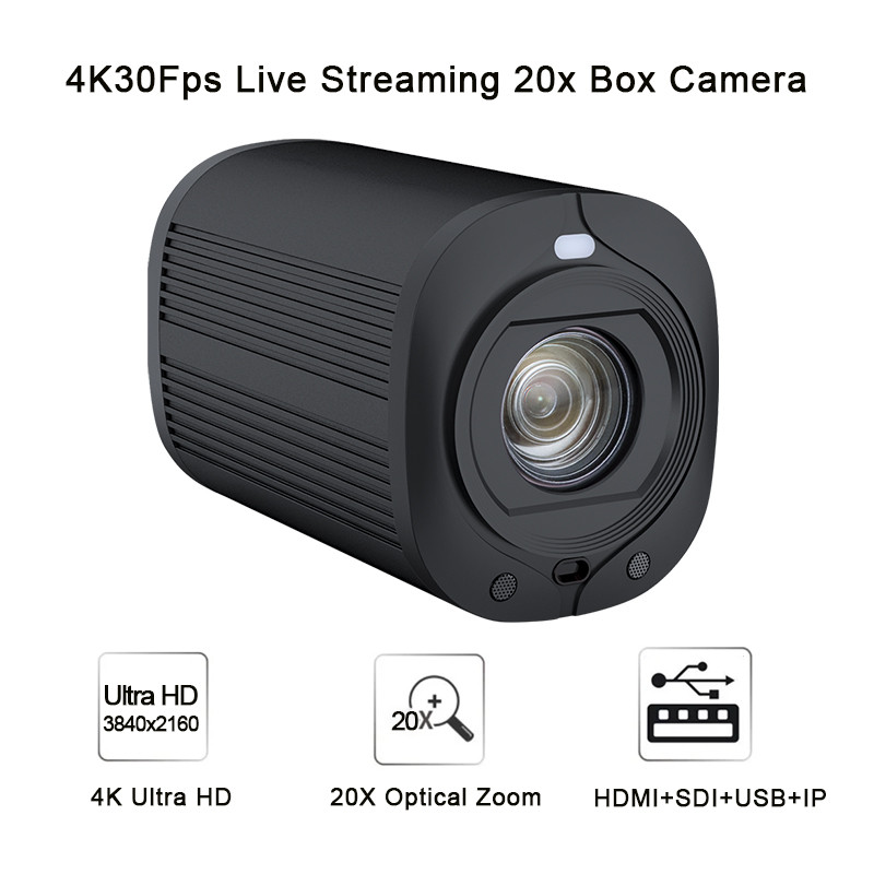 4K Ultra HD 20X Optical Zoom HDMI Box Camera IP Live Streaming S USB for Church Services Worship Edu