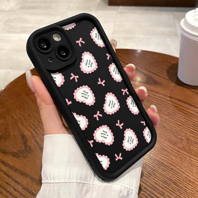 Softcase For Iphone Case 11 Pro Max 13 6 6S 7 Plus8 Plus 8 SE 2020 2022 X XS XR Minimalis Hati Makan