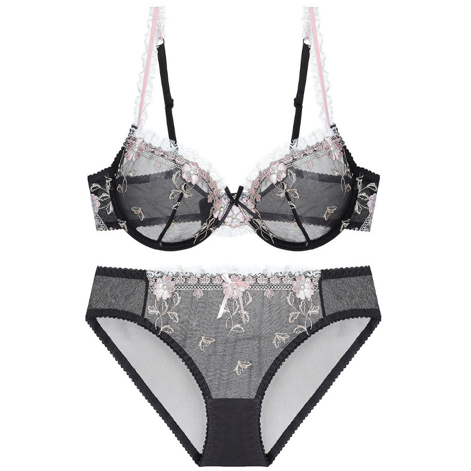 Aula Pengalaman Terlarang COD  Set Bra Transparan Renda Tipis, Kawat, dan Seksi