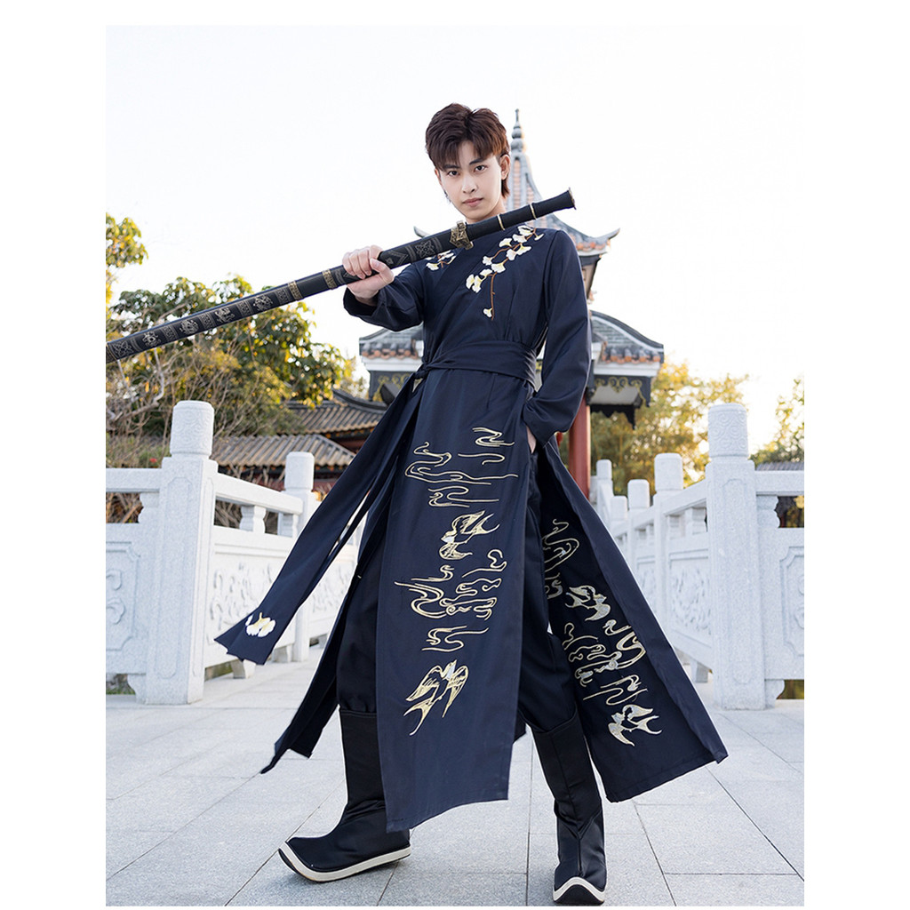 Black Hanfu Women&Men Ancient inese Hanfu Couples Halloween Cosplay Costume Hanfu Gown With Pants Se