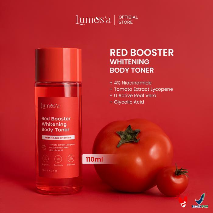 Lumos'a Red Booster Whitening Body Toner 110ml | 4% Niacinamide + Tomato Extract Lycopene + Glycolic