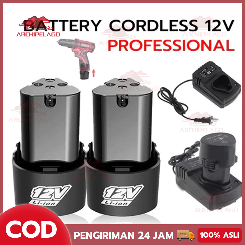 Batrai Baterai Bor Cordless 12v 12 Volt JLD baterai Bor Cordless Li-Ion 12 Volt Baterai Bor Electric