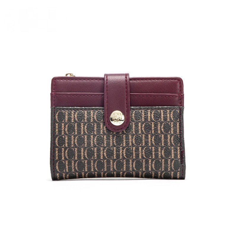 Luxury Brand Classic Retro Square Design Card Case Fashion Button Classic Folding Money Clip Compact