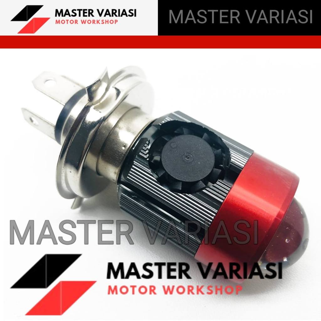 Lampu Utama LED H4 - Lampu depan tipe Laser + Kipas Pendingin - Lampu utama Motor