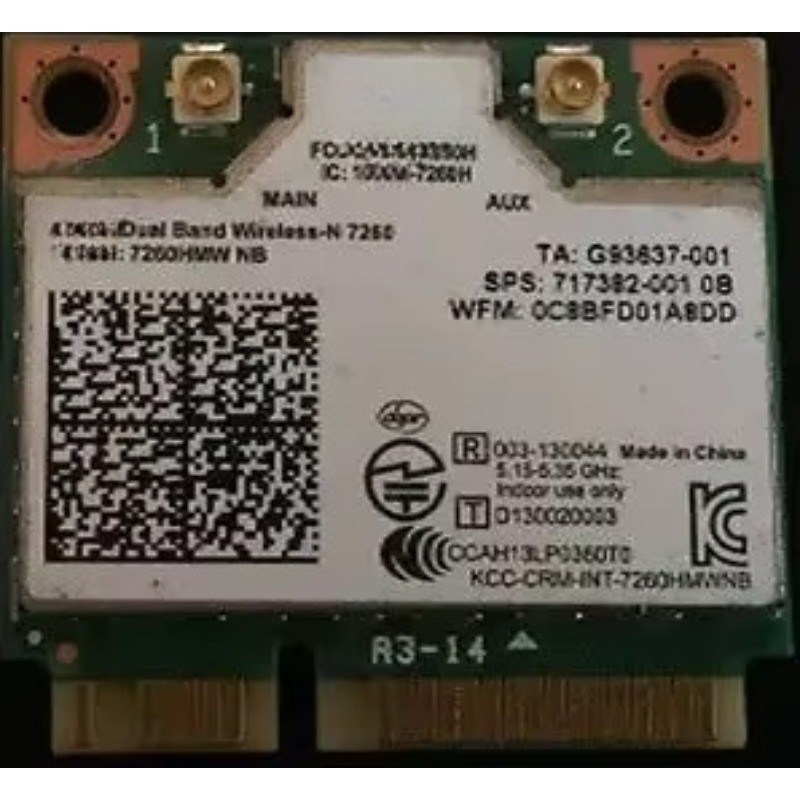 Wireless Adapter Card for Intel 7260hmw bn WLAN Half Mini pcie (HMC) NMA 80211 n card for HP 7173820
