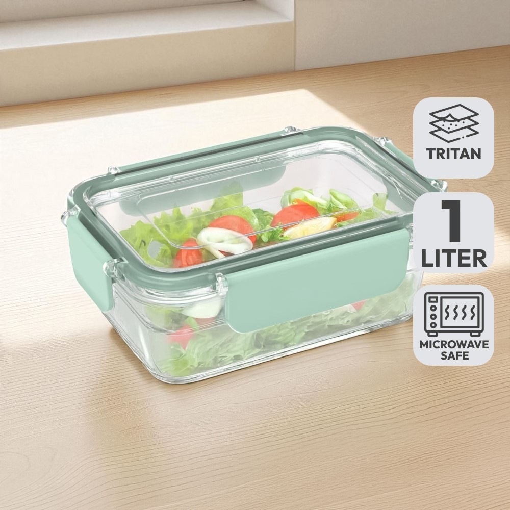 Informa Appetite 1 ltr Lucy Wadah Makanan Rectangle - Hijau Kotak Makan Food Container Tempat Bekal 