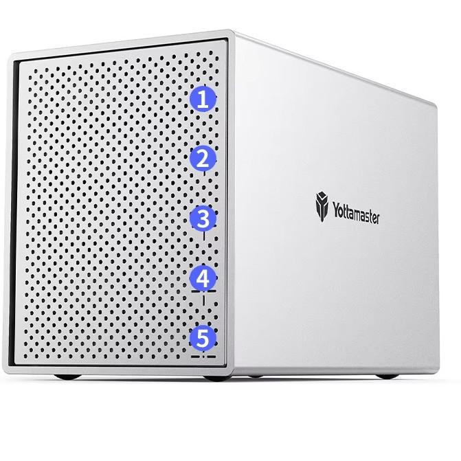 PS500R Yottamaster 5 Bay RAID External Hard Drive Enclosure Aluminum USB RAID Enclosure Support 25 3