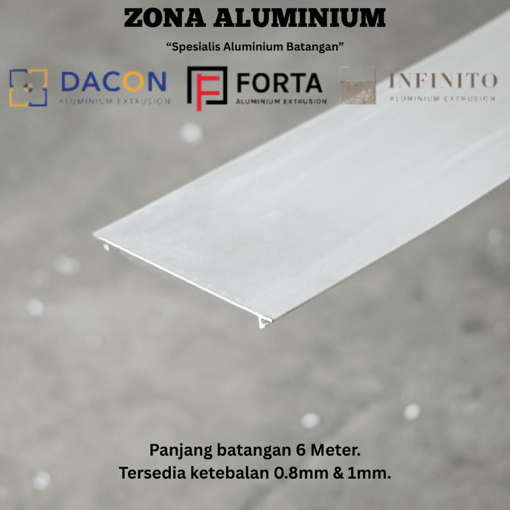DACON FORTA INFINITO Aluminium Batangan 0561 Tutup Rata Kusen 4 Inch