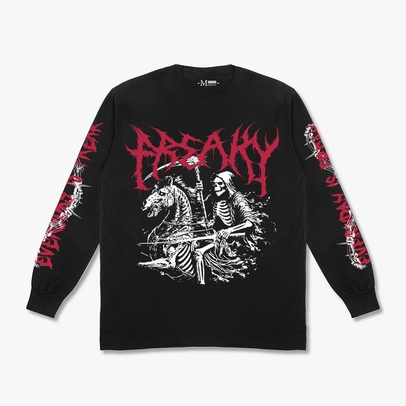 Freaky Tshirt Longsleeve Grim Black Tees By Dionysus.ofc (LP24B) Nnik