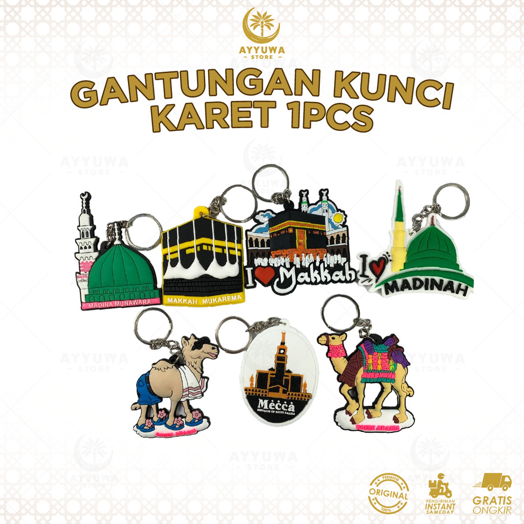 GANTUNGAN BAHAN KARET KUNCI KABAH UNTA 1PCS OLEH OLEH HAJI DAN UMROH