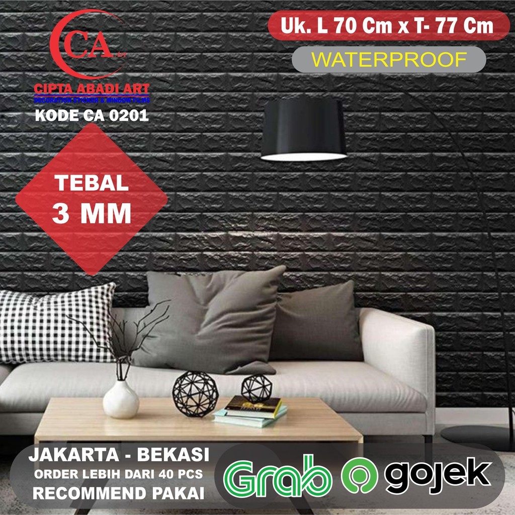 Wallpaper Stiker Dinding Batu Bata 3D FOAM Wallfoam ,Stiker Dinding Motif Bata, Sticker Tembok Foam,