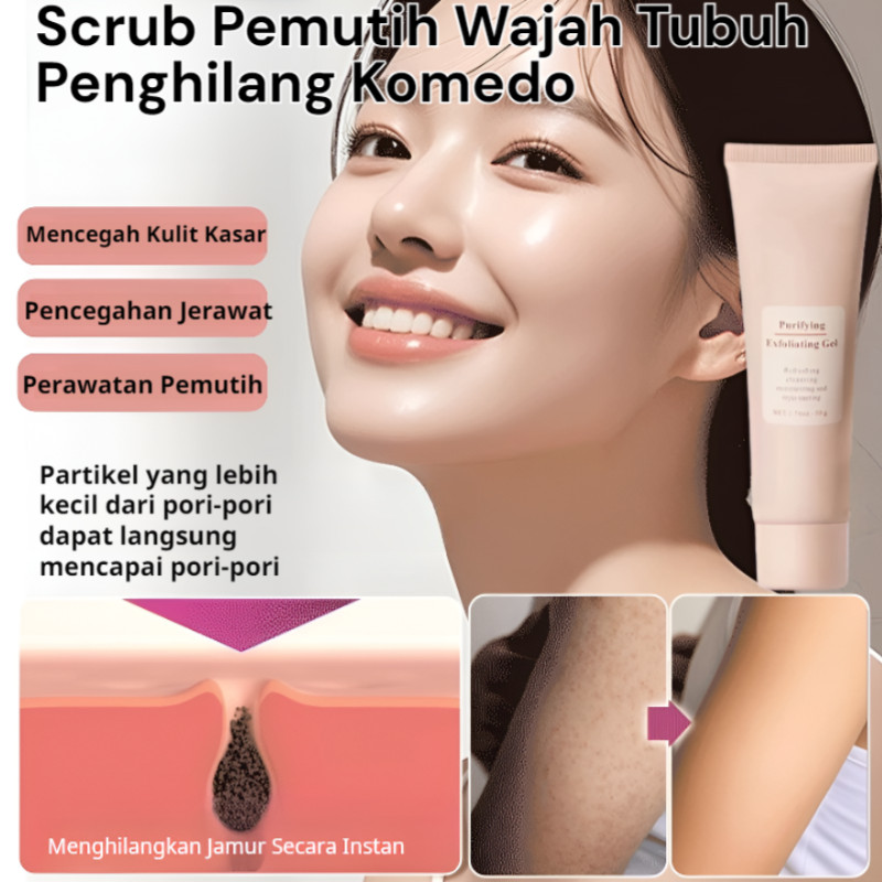 Gel Eksfoliasi Wajah Dan Tubuh / Scrub Pemutih Dan Pelembab / Scrub Enzym Alami / Gel Eksfoliasi 2in