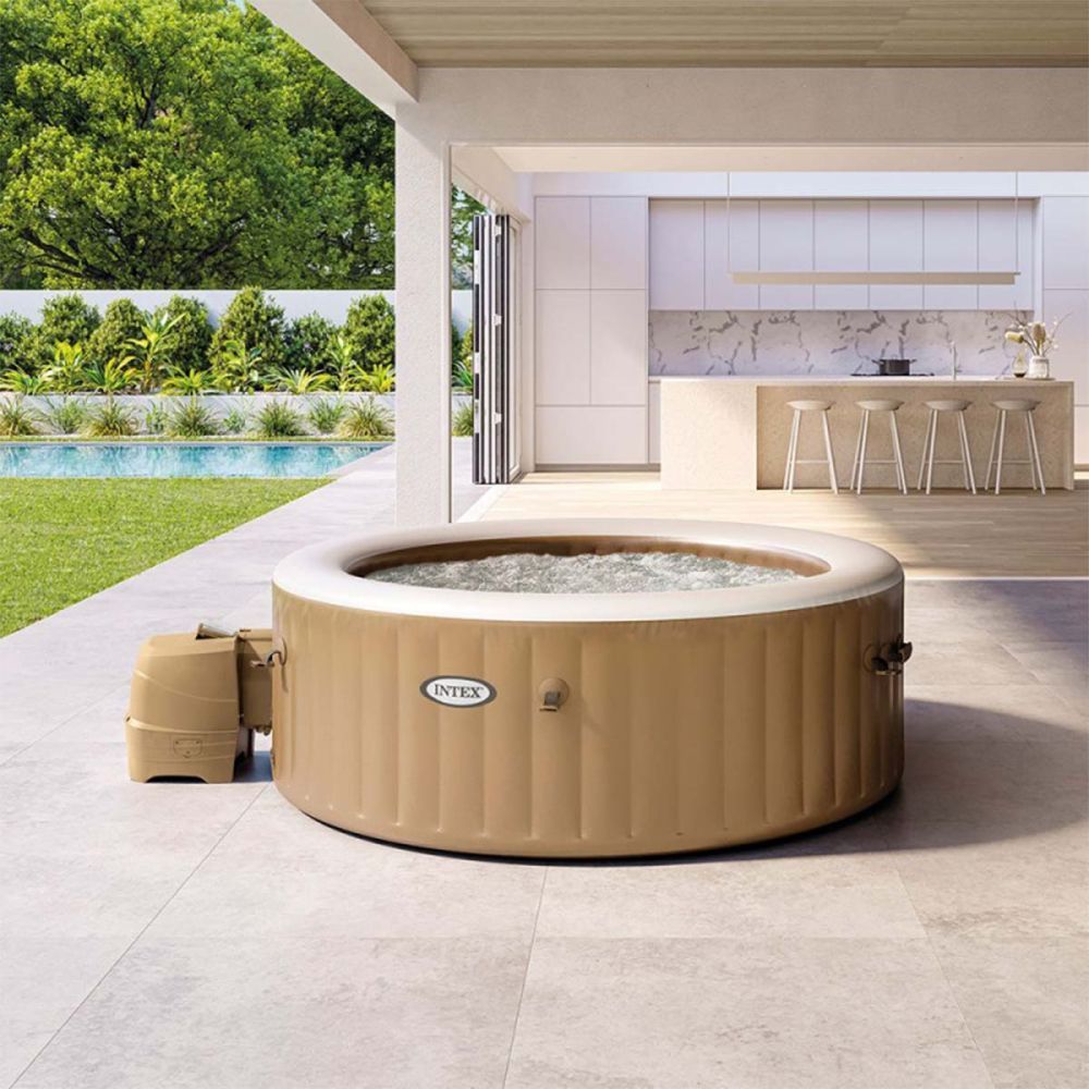 INTEX - 28426 Sahara tan Round Bubble SPA Jacuzzi Whirpool Portable Kapasitas 4-6 Orang Dewasa 196x7