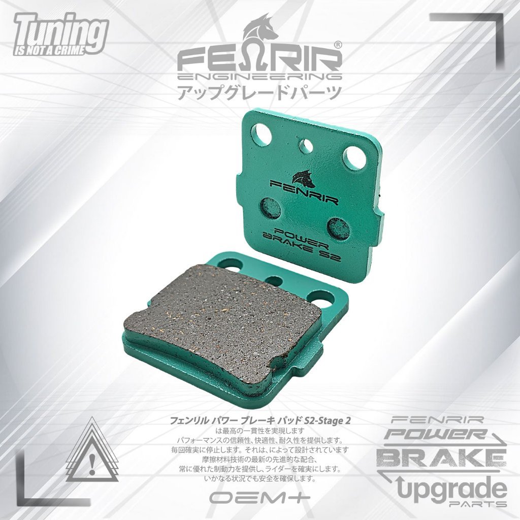 Kampas Rem Belakang KAWASAKI KLX 140R F/L/A - KX 80-112. YAMAHA YZ 65J-250W - Fenrir Power Brake