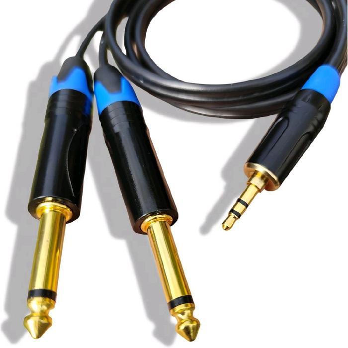 kabel hp ke mixer jack 3,5 to dua jack akai - 0,5 meter