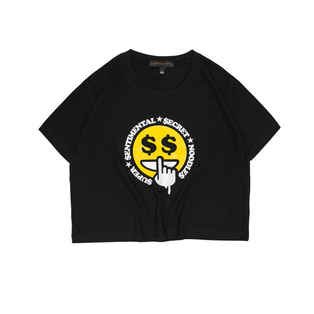 COD SSST X Super Sentimental Secret Noodles Facts Crop Top Hitam