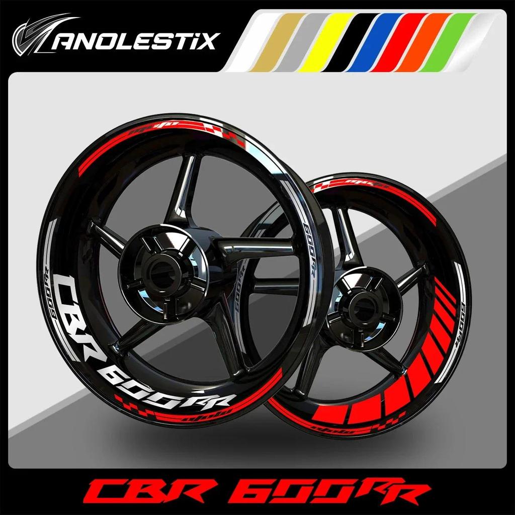AnoleStix Reflective Motorcycle Wheel Sticker Hub Decal Rim Stripe Tape For Honda CBR 600RR 2024 202