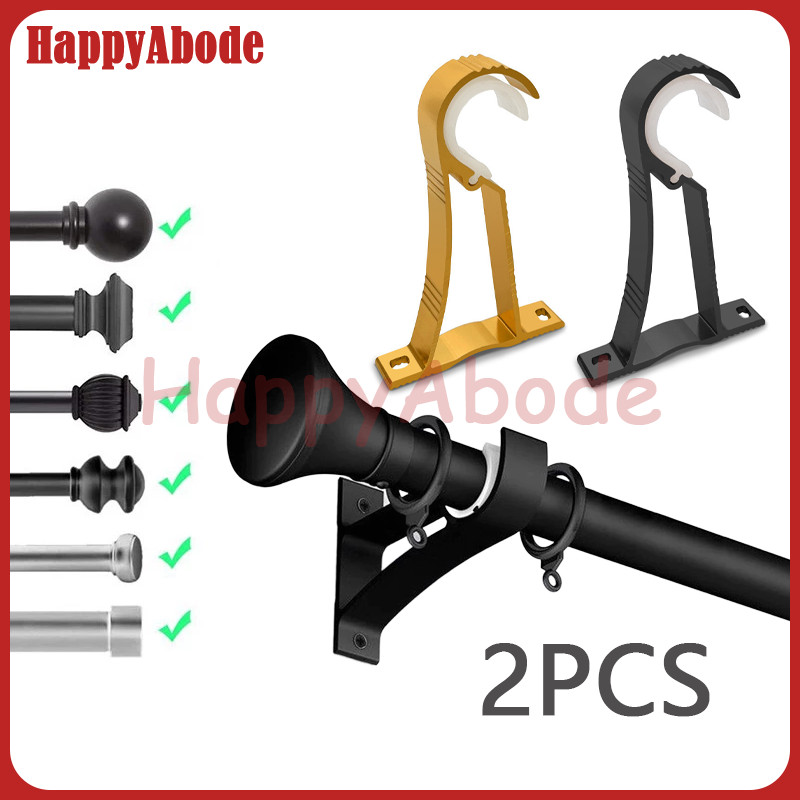 2pcs Tiang Gorden Bracket / Tiang Gorden Bracket / Hook Penyangga Tiang Batang Gorden