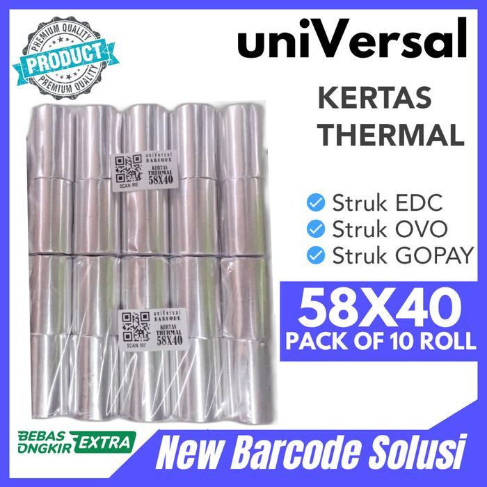 KERTAS STRUK THERMAL | TERMAL 58X40 | 58 X 40 - UNIVERSAL