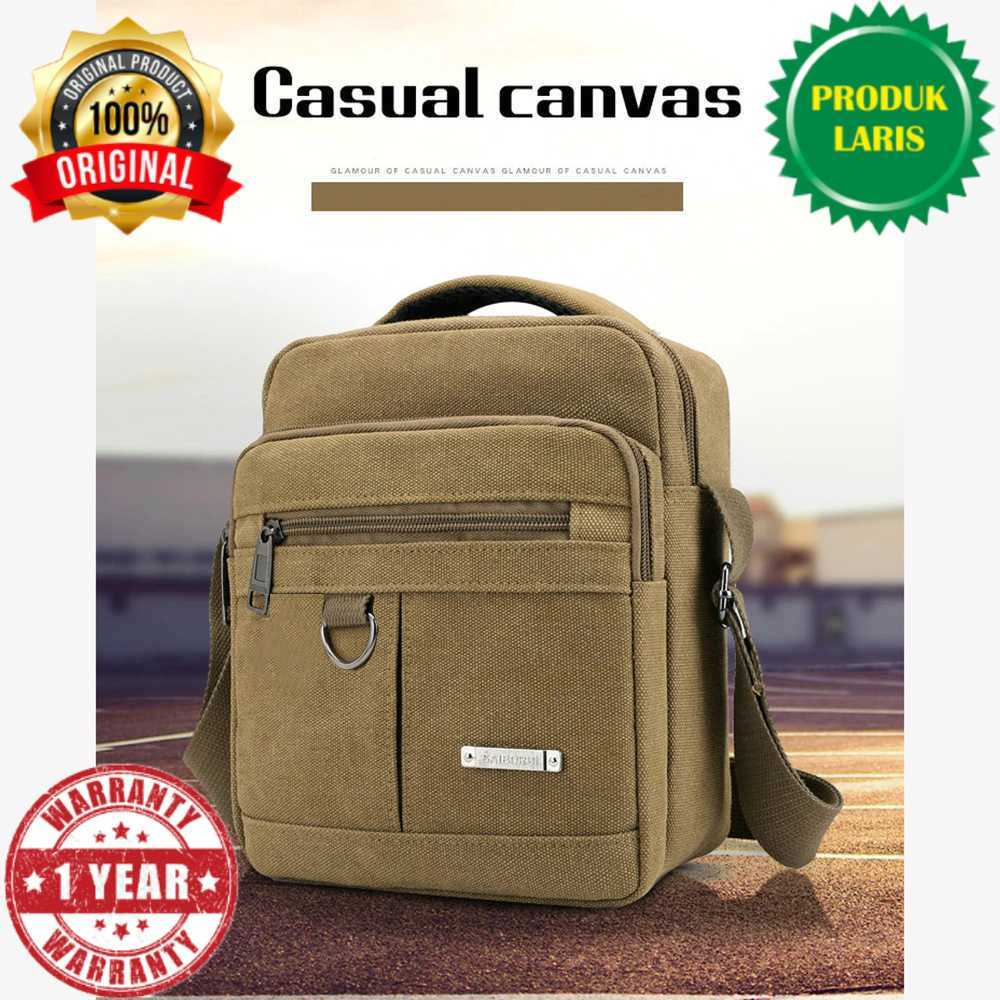 JINGPIN Tas Selempang Pria Canvas Men Shoulder Bag - 1986