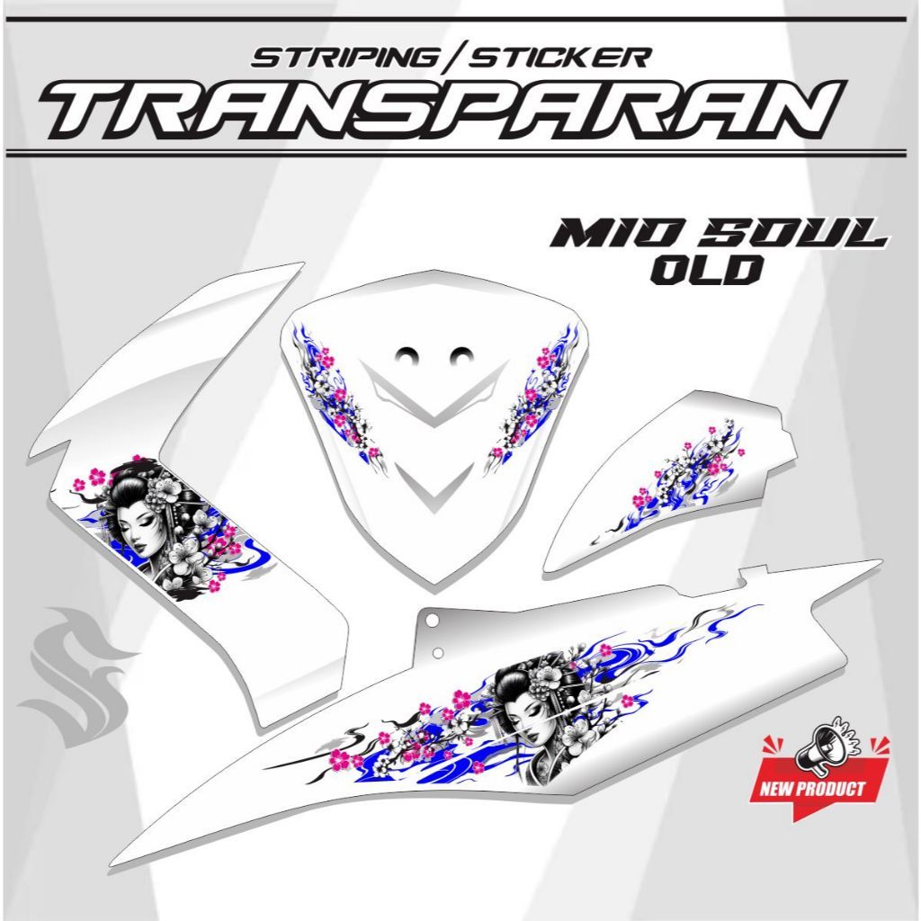 LIST STICKER TRANSFARAN UV / VARIASI STRIPING TRANSPARAN KEREN MIO SOUL OLD